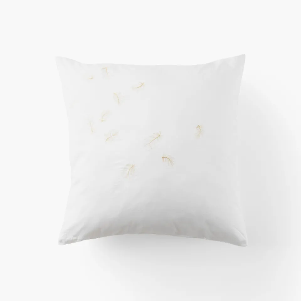 Carré Blanc Taie d'oreiller carrée satin de coton Mon Ange| Taies D’oreiller