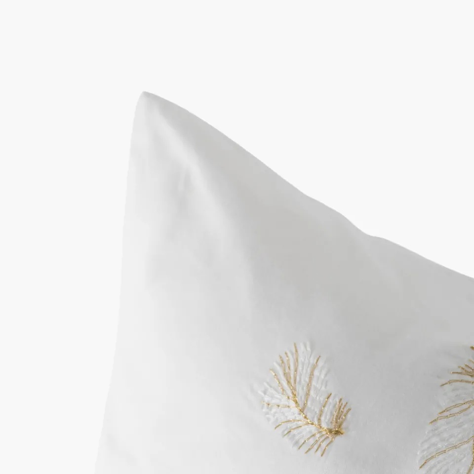 Carré Blanc Taie d'oreiller carrée satin de coton Mon Ange| Taies D’oreiller