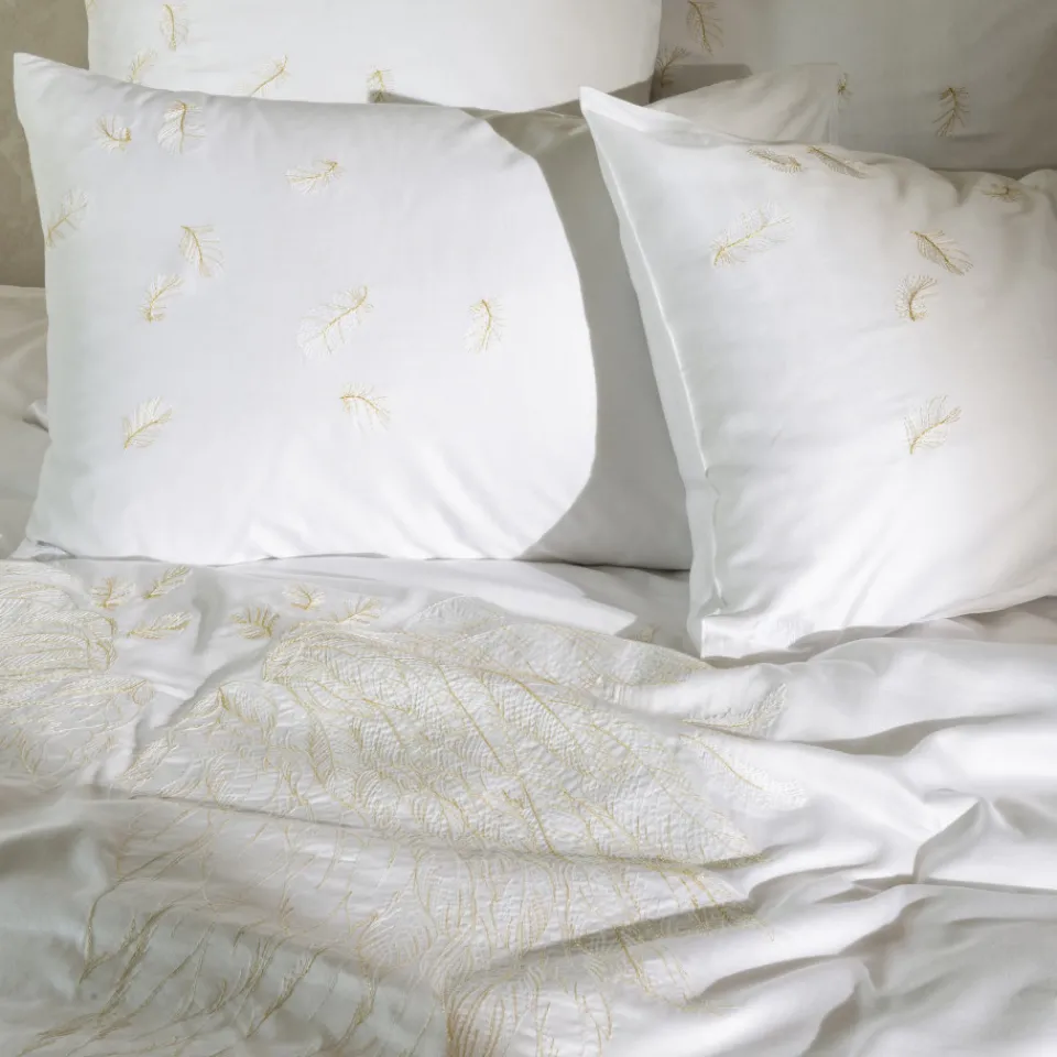 Carré Blanc Taie d'oreiller rectangulaire satin de coton Mon Ange| Taies D’oreiller