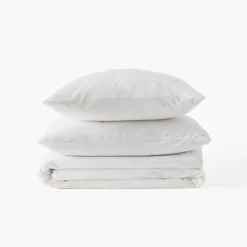 Carré Blanc Taie d'oreiller rectangulaire satin de coton Mon Ange| Taies D’oreiller