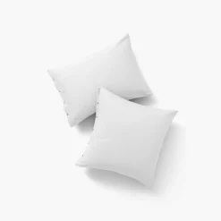 Carré Blanc Taie d'oreiller rectangulaire satin de coton lavé bio Quartz blanc| Taies D’oreiller