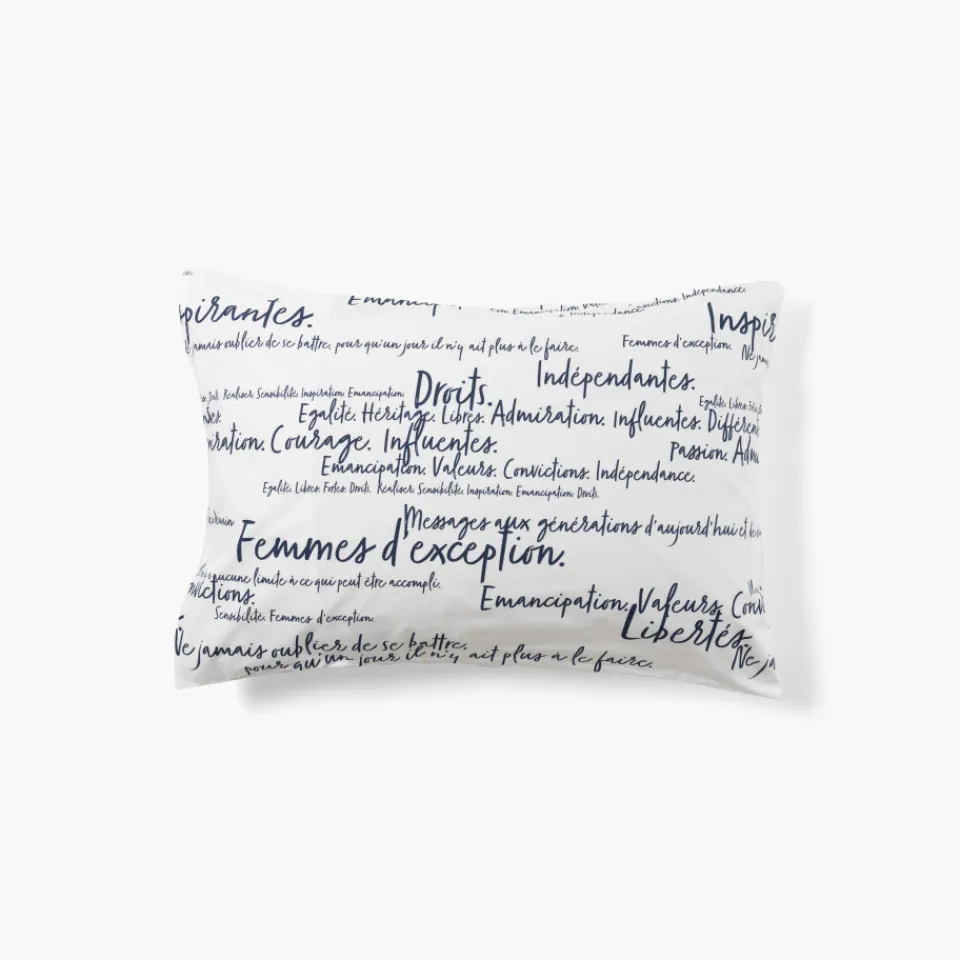 Carré Blanc Taie d'oreiller rectangulaire percale de coton Simones| Taies D’oreiller