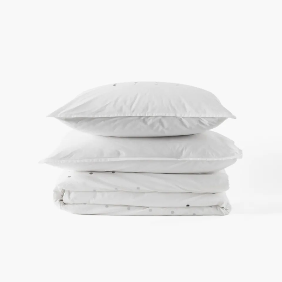 Carré Blanc Taie d'oreiller rectangulaire coton Dotsy|Homme Coffrets Cadeaux|Taies D’oreiller
