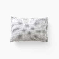 Carré Blanc Taie d'oreiller rectangulaire percale de coton Neo anthracite géometrique| Taies D’oreiller