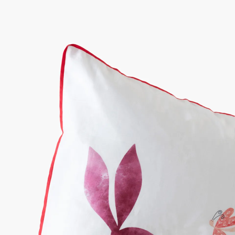 Carré Blanc Taie d'oreiller rectangulaire pur coton bio Mes Rêves|Enfant Linge De Litbio|Taies D'oreiller