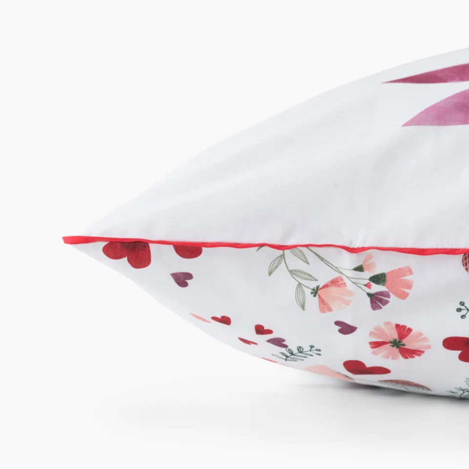 Carré Blanc Taie d'oreiller rectangulaire pur coton bio Mes Rêves|Enfant Linge De Litbio|Taies D'oreiller