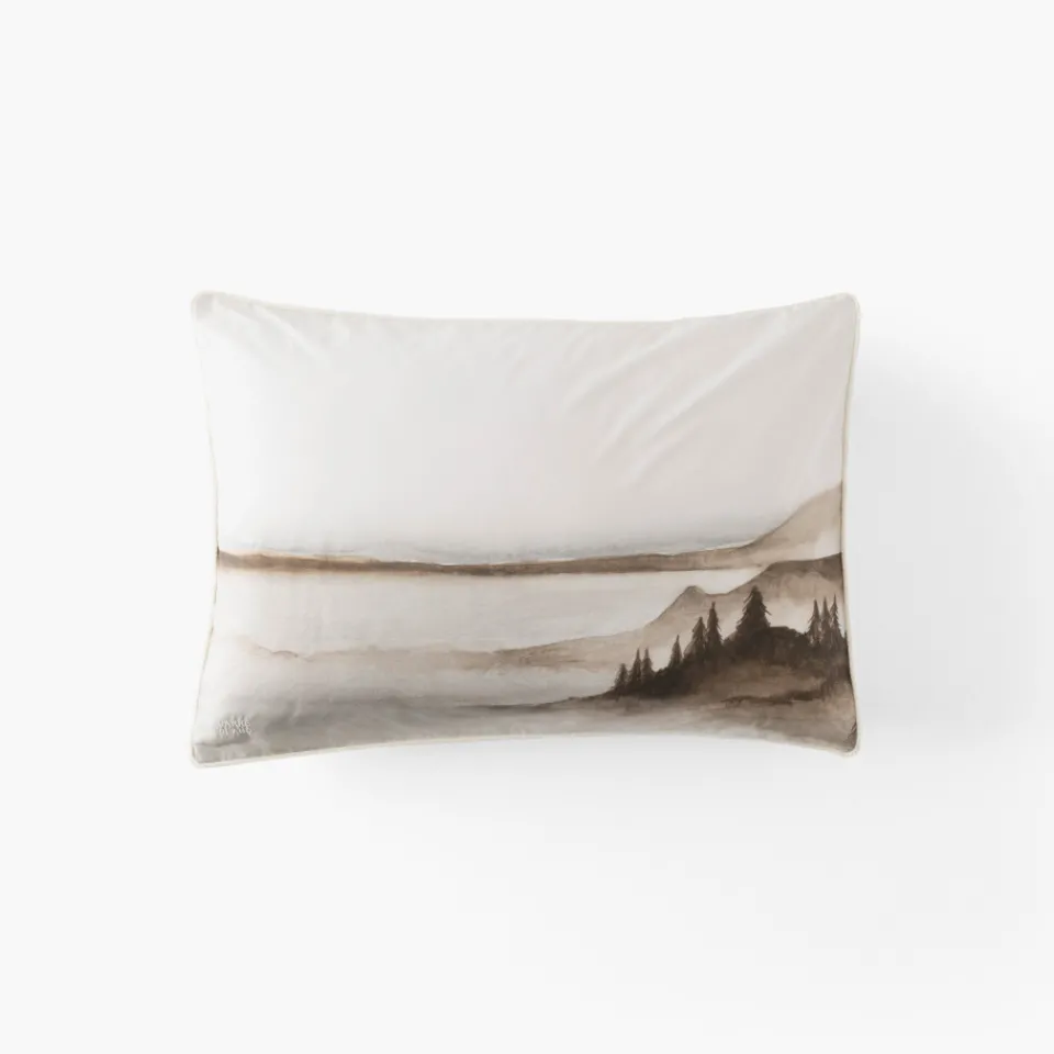 Carré Blanc Taie d'oreiller rectangulaire coton Horizons| Taies D’oreiller