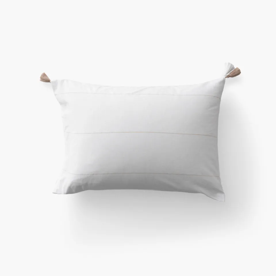 Carré Blanc Taie d'oreiller rectangulaire coton Amorgos| Taies D’oreiller
