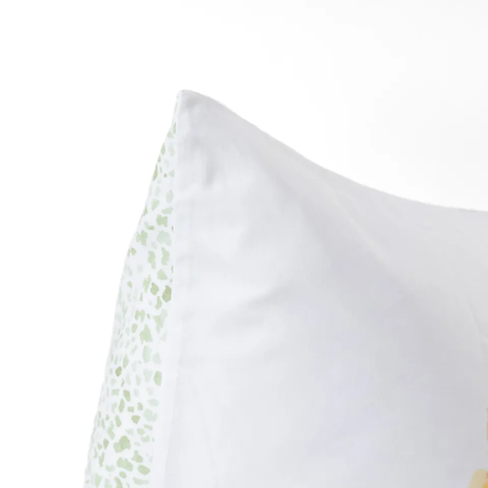 Carré Blanc Taie d'oreiller rectangulaire pur coton bio Safari|Enfant Linge De Litbio|Taies D'oreiller