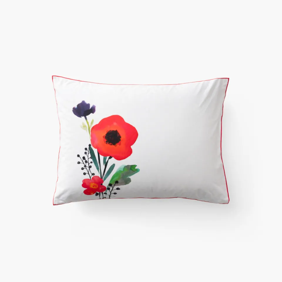 Carré Blanc Taie d'oreiller rectangulaire coton Rosella| Taies D’oreiller