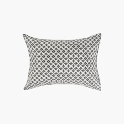 Carré Blanc Taie d'oreiller rectangulaire réversible percale de coton Azulejos| Taies D’oreiller