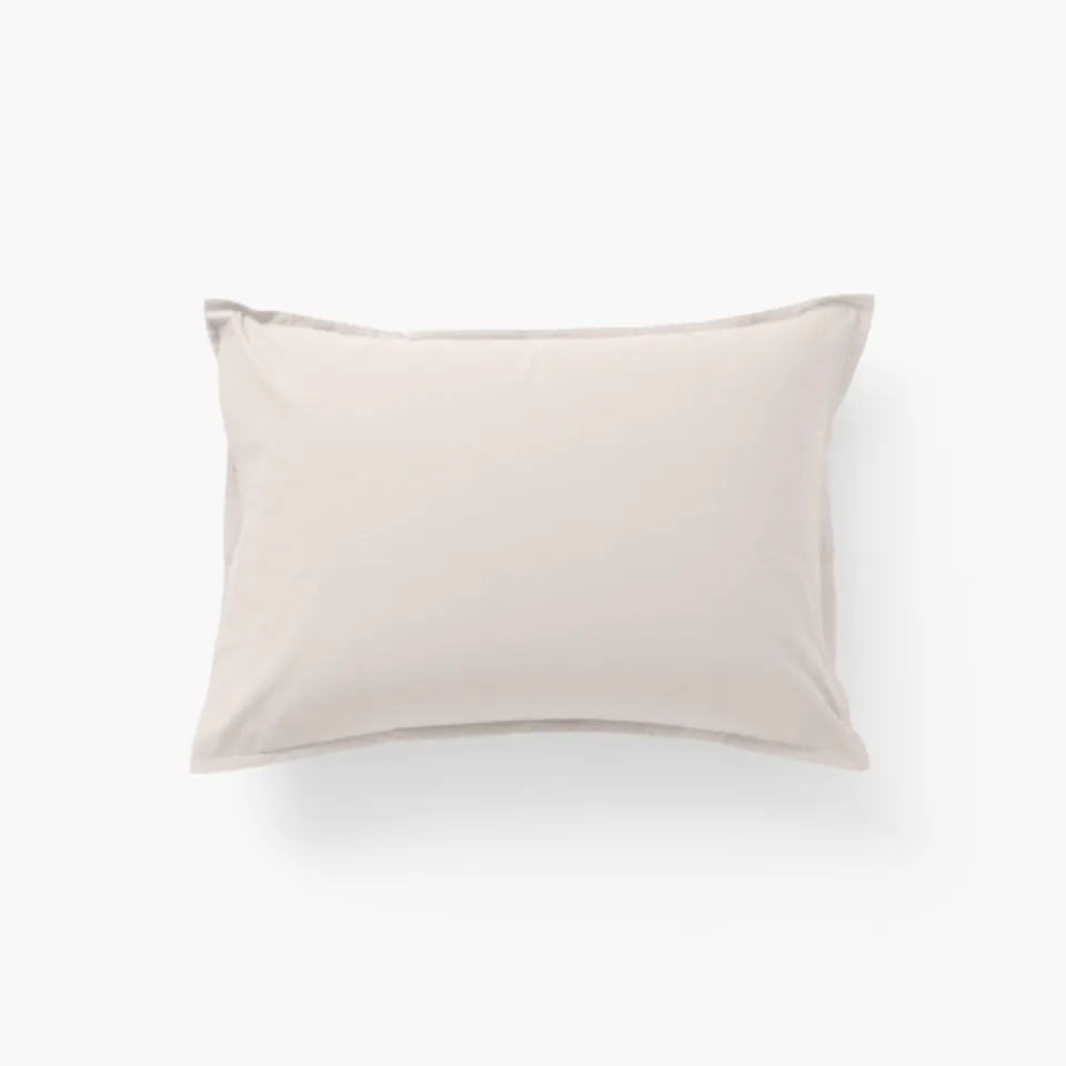 Carré Blanc Taie d'oreiller rectangulaire percale de coton Neo ficelle| Taies D’oreiller