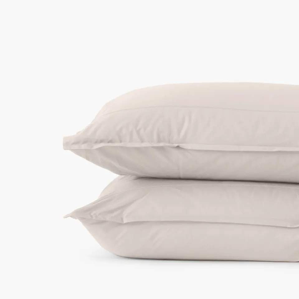 Carré Blanc Taie d'oreiller rectangulaire percale de coton Neo ficelle| Taies D’oreiller
