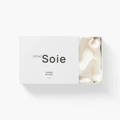 Carré Blanc Taie d'oreiller rectangulaire soie de mûrier Beauté ivoire|Femme Coffrets Cadeaux|Capsule Soienew