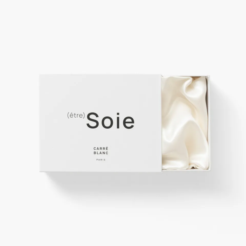 Carré Blanc Taie d'oreiller rectangulaire soie de mûrier Beauté ivoire|Femme Coffrets Cadeaux|Capsule Soienew