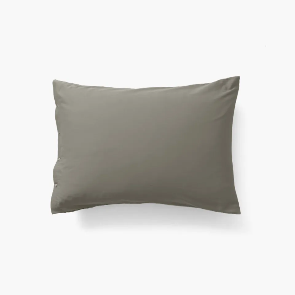 Carré Blanc Taie d'oreiller rectangulaire satin de coton lavé biologique Quartz jade| Taies D’oreiller