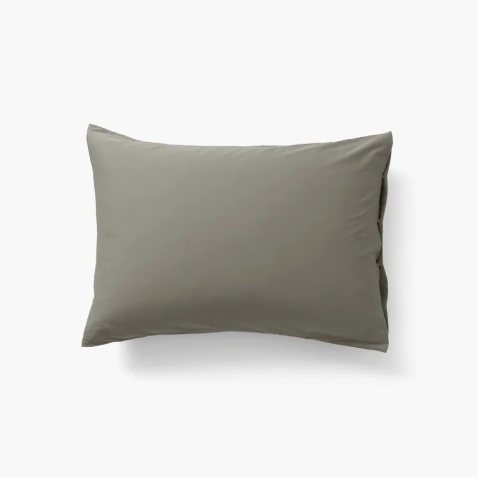 Carré Blanc Taie d'oreiller rectangulaire satin de coton lavé biologique Quartz jade| Taies D’oreiller