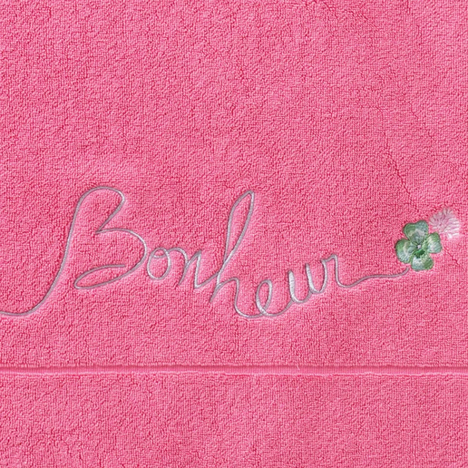 Carré Blanc Tapis de bain bouclette de coton Eloges rose| Tapis De Bain