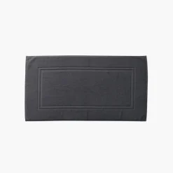 Carré Blanc Tapis de bain coton Lola II ardoise| Tapis De Bain