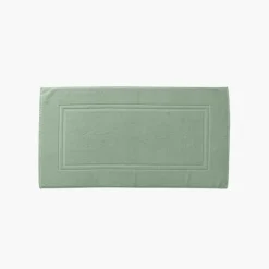 Carré Blanc Tapis de bain coton Lola II sauge| Tapis De Bain