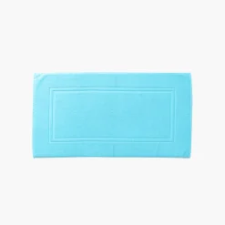 Carré Blanc Tapis de bain coton Lola II turquoise| Tapis De Bain