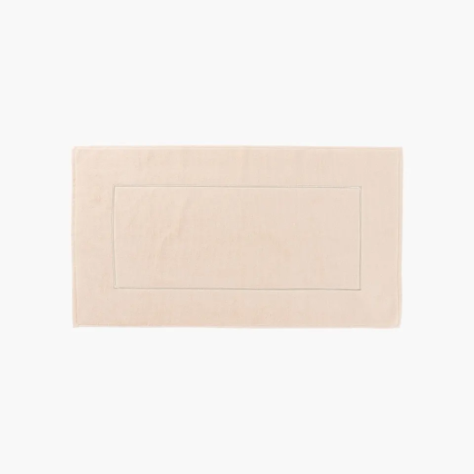 Carré Blanc Tapis de bain coton Pampa II beige| Tapis De Bain