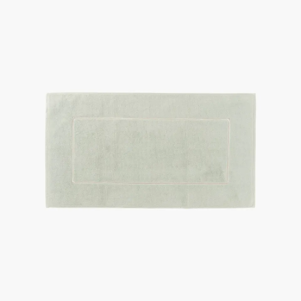Carré Blanc Tapis de bain coton Pampa II jade| Tapis De Bain